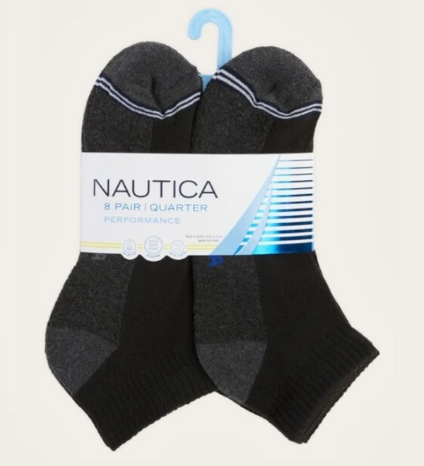 Medias deportivas Náutica Athletic Core Quarter. 8 pares.