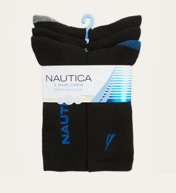 Medias Deportivas Náutica Athletic Crew. Paquete de 5 pares.