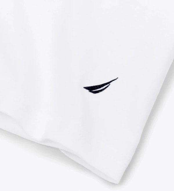 Camiseta cuello V blanca Náutica. Algodón 100%. Paquete por 3.
