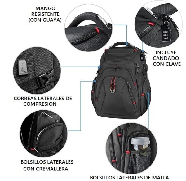 KROSER Mochila Laptop 17,3" XL