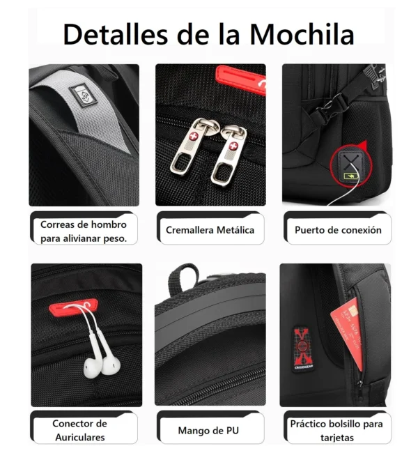 CROSSGEAR Mochila Viaje para Laptop 15,6" Backpack