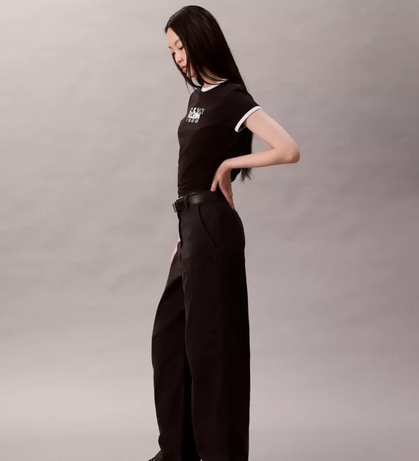 Pantalón Calvin Klein Canvas Tiro Alto para Mujer